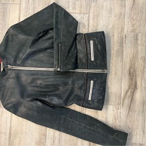 June suede jacket steel grey color.